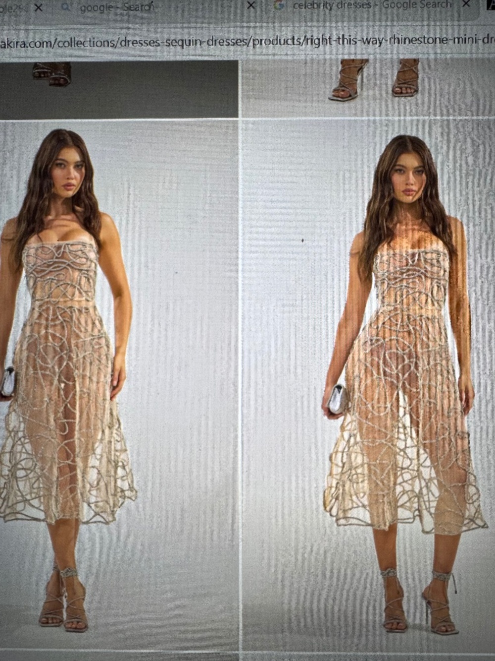 AKIRA - RIGHT THIS WAY RHINESTONE MIDI DRESS